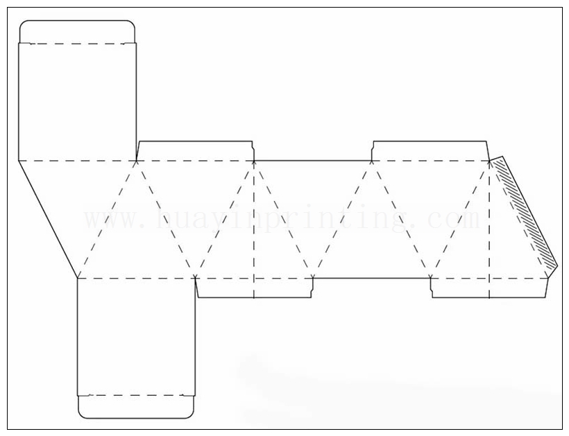 Slanted edge box open flat